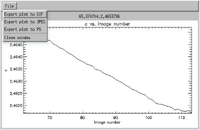 Plot of unit cell parameter vs. image number in polydefix